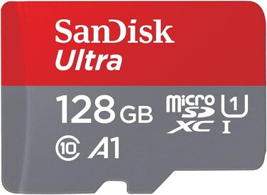 Карта пам'яті SanDisk Ultra microSDXC 128GB з адаптером, швидкість читання до 140 МБ/с для Android та смартфонів