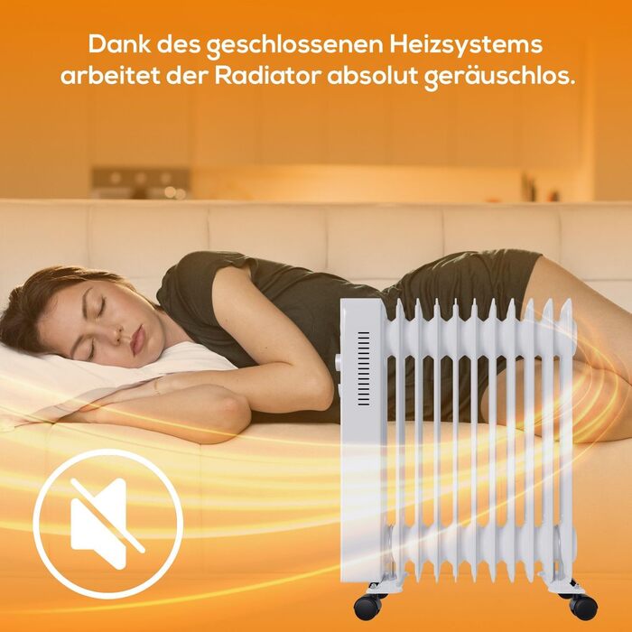 Масляний радіатор Tronitechnik® TT-OR 311 - електрообігрівач з 3 режимами, 11 ребер, 2500 Вт, білий