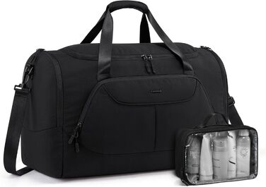 Спортивна сумка LOVEVOOK для жінок, 30 л: туристична сумка з відділенням для взуття та мокрих речей, невелика сумка для спортзалу, плавання, сауни, ручної поклажі для спорту, фітнесу, тренувань та подорожей, водонепроникна дорожня сумка-мішок (B-чорний, 5