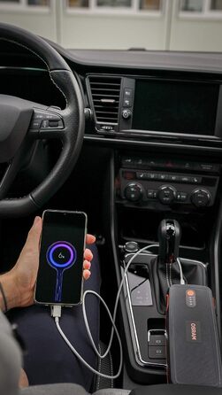 Osram BATTERYstart 400: Літієвий пусковий пристрій 2000A 12V з Powerbank, для бензинових та дизельних двигунів до 8L/4L, 16800mAh