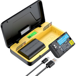 Зарядний пристрій ENEGON LP-E6NH 20W Dual-Akku з LCD-дисплеєм (2x 3000mAh) для Canon EOS 5D, 6D, 7D, 60D, 70D, 80D, 90D, XC10, XC15, R, R5, R6, R7