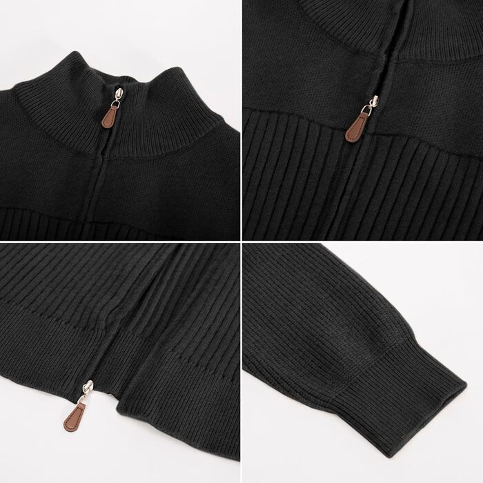 Кардиган чоловічий PJ PAUL JONES з блискавкою та стійким коміром, чорний (XXL)