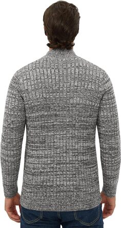 Чоловічий кардиган AOI RAY з блискавкою та стоячим коміром, в'язаний пуховий светр з двома кишенями, чорний (S, світло-сірий)