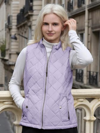 Жіноча жилетка Fuinloth, осіння легка стьобана жилетка, безрукавна куртка, короткий жилет, фіолетовий лавандовий колір