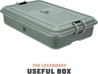 Stanley Useful Classic Box 1.2L - Dishwasher Safe - Stainless Steel Lunchbox - Stackable Sandwich Box - BPA-Free - Secure Closure, Hammered Green, Hammertone Green