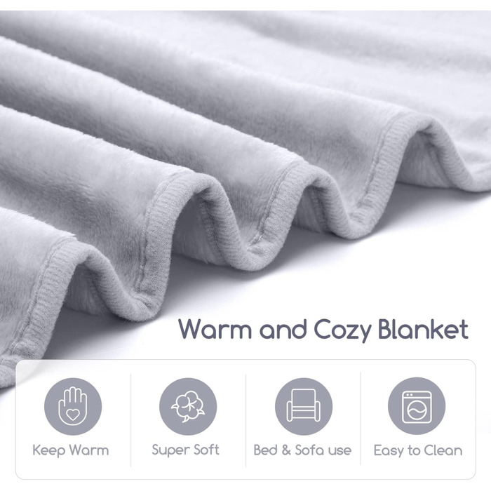 М'яка флісова ковдра для собак Nobleza, 160x100 см, сіра