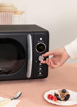 Мікрохвильова піч з грилем Retro, 20 л, кремово-білий колір, LCD-дисплей, 9 меню, багатофункціональна