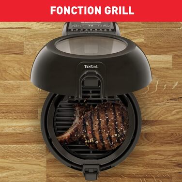 Аерофритюрниця Tefal ActiFry Genius FZ7758 з грилем, 1,2 кг, автоматичне перемішування, 9 програм, здорове смаження без олії, цифрова книга рецептів, чорна