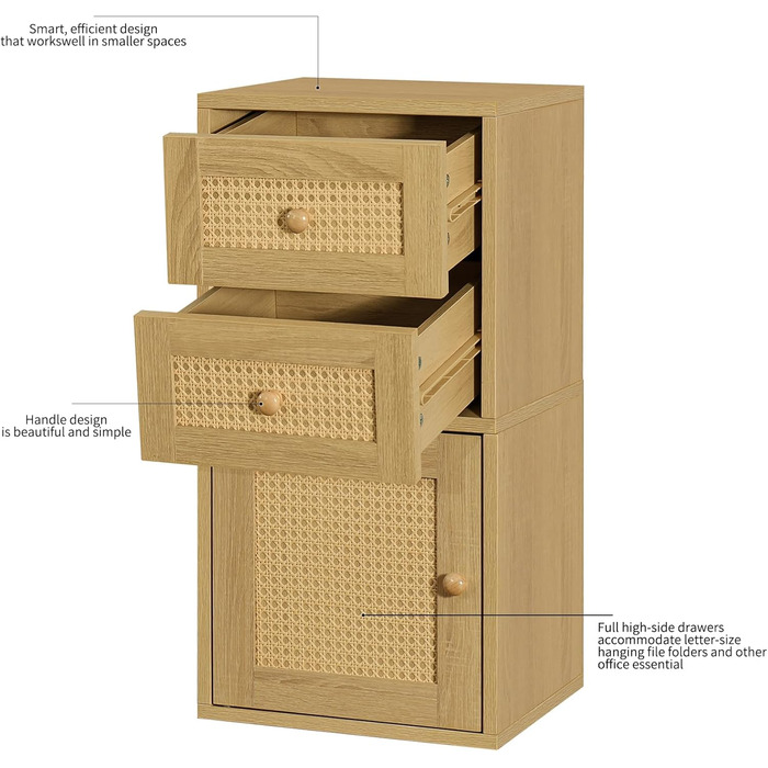 Magic DIY Cube Storage Organizer, Stackable Cubes for Home, Books, Clothes, Toys, Modular Storage System, Closet Organizer, Bookshelf, Closet (French (Yellow Oak, Rattan Cube))