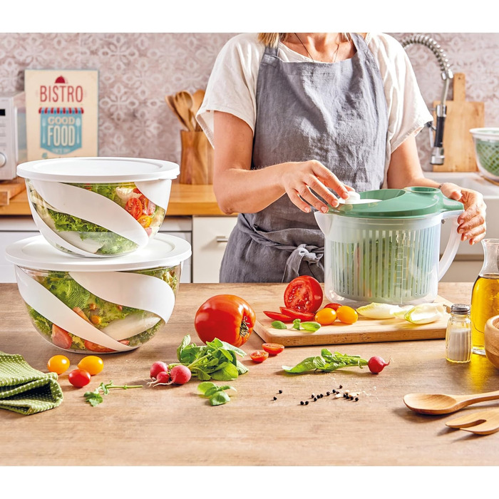 Набір салатниць з кришкою SNIPS (2 шт.) | 3 та 5 л | Білий колір | Зроблено в Італії, без BPA