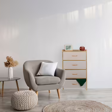 Relaxdays Bamboo Chest of Drawers, 4 Drawers
