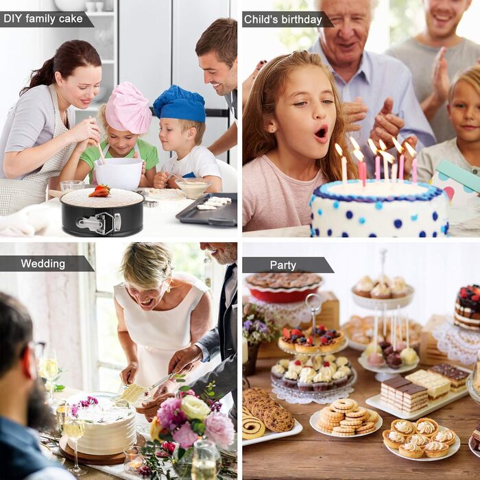 Набір форм для випічки: 3 шт. (11/18/23 см), сталеві, знімний дно, антипригарне покриття