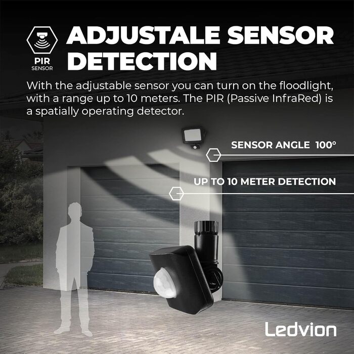 Світлодіодний прожектор Ledvion 100 Вт, 6000K, 12000 Лм, IP65, швидке підключення