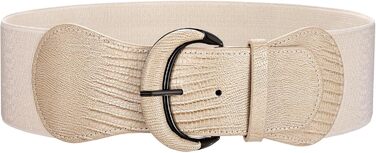 Жіночий широкий еластичний пояс WERFORU для суконь та костюмів, розмір 94-107 см (K-khaki)