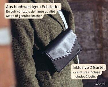 Сумка-бананка Skaard з екошкіри чорного кольору – 3-в-1 (crossbody, на пояс, унісекс) з регульованим ремінцем