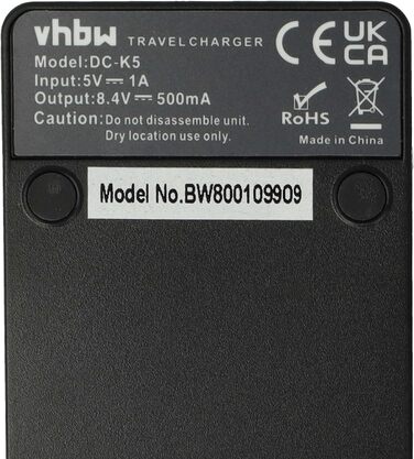Зарядний пристрій USB сумісний з камерами JVC GZ-MG131, GZ-MG150, GZ-MG155, GZ-MG135, GZ-MG140 - зарядка для акумулятора, Ladeschale, індикатор зарядки, 8,4 В