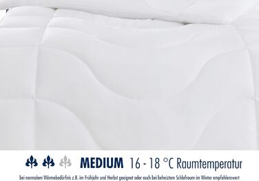 Irisette Lotte All-Season Blanket – Made in Germany - Quilted Comforter with Top Cool Fabric, washable at 95 degrees, includes storage bag, 155 x 220 cm, white, Öko-Tex Certified 155 x 220 cm Mono - All-Season Blanket