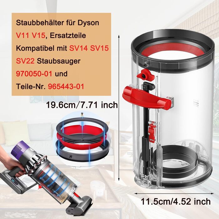 Електрична насадка для миття підлоги Dyson V15, V11, V10, V8, V7 - з баком та 6 змінних серветок