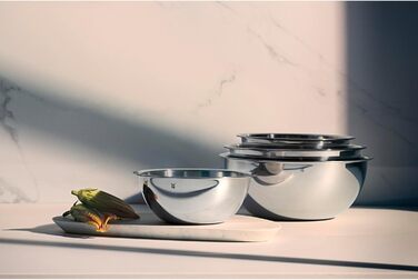 WMF Gourmet Bowl Set, 4-Piece, Stainless Steel Bowls for the Kitchen 1.0L - 3.5L, Mixing Bowls, Salad Bowls, Serving Bowls, Cromargan, Nesting