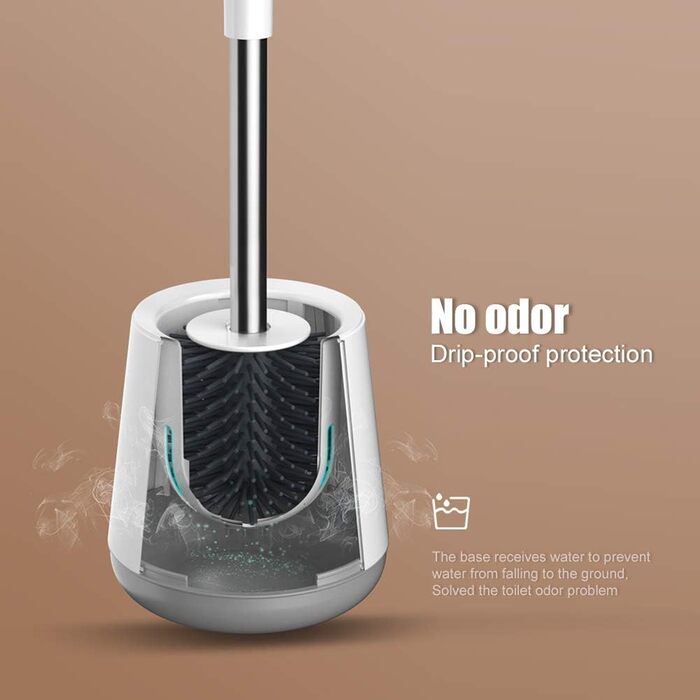 Набір для туалету Ibergrif: щітка з силікону з анти-крапельною підставкою та вентиляційним сушінням, білий (126x425 мм)