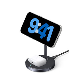 Бездротовий зарядний пристрій UGREEN Zapix Qi2 Magnetic 2-в-1, 15W, сумісний з MagSafe для iPhone 15/14/13/12 та AirPods, регульований на 90°