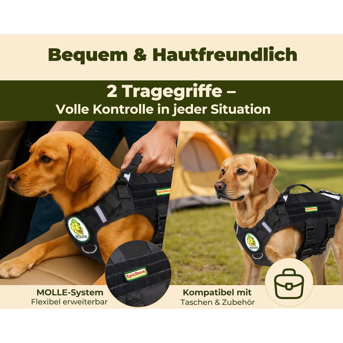 Нашийник для собак середніх та великих порід RoveVest Air: легкий, дихаючий, регульований, для прогулянок та активного відпочинку. Чорний, розмір M