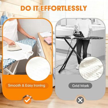 Набір для прасування Dalykate: покривало та підкладка для прасувальної дошки, 38,1 x 137,7 см, з еластичним краєм, стійке до подряпин та бруду, товста підкладка, 4 фіксатори, захисне сітко