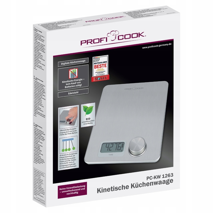 Кухонний ваги ProfiCook PC-KW 1263, сріблястий/сірий, до 5 кг