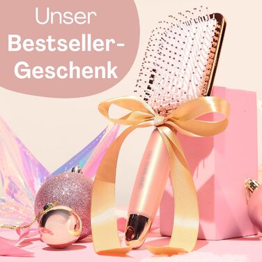 Щітка для волосся без заплутування - розпушувальна щітка для жінок - Paddle Brush - м'які щетинки для волосся та шкіри голови - підходить для всіх типів волосся (Рожеве золото & Білий)