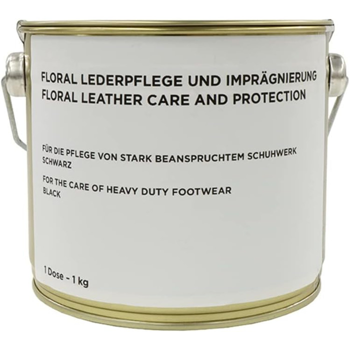 1kg Original German Armed Forces (Bundeswehr) Shoe Cream in Tin Bucket Leather Care Black BW 1kg=16.98EUR (1 Kg = 1.135 L, Black)