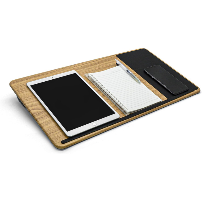 Підставка для ноутбука на колінах, Laptoptisch для дому, офісу, ліжка, дивану – дерев'яний дизайн, розмір L (30.5 x 57 x 4.5 см)