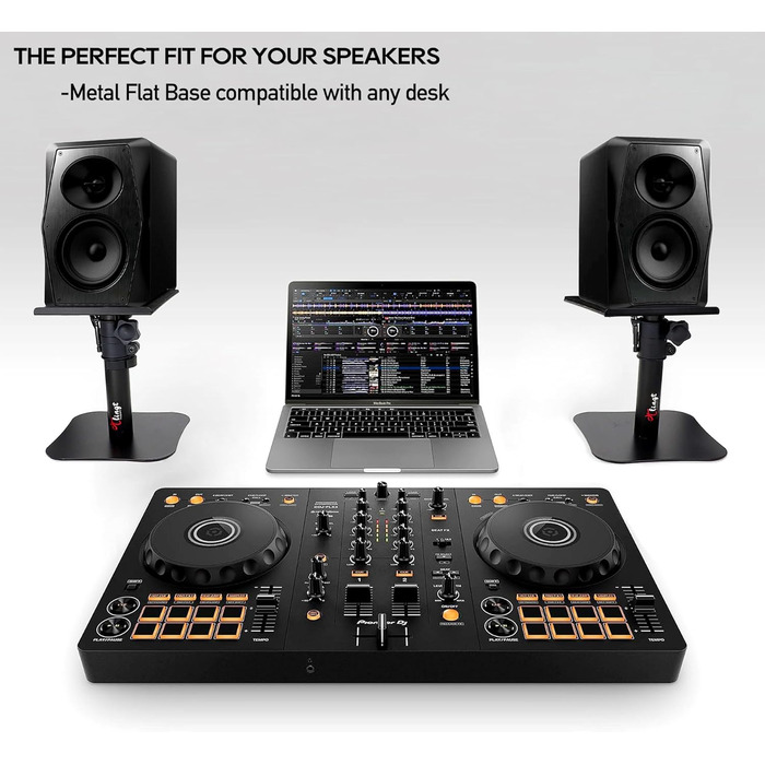 Підставка для акустики, 2 шт, 24.1 x 22.9 см, металева платформа, плоске дно, сумісна з будь-яким столом, ідеальна для студійних моніторів 12.7-17.8 см, книжкових полиць, динаміків 5'-7'