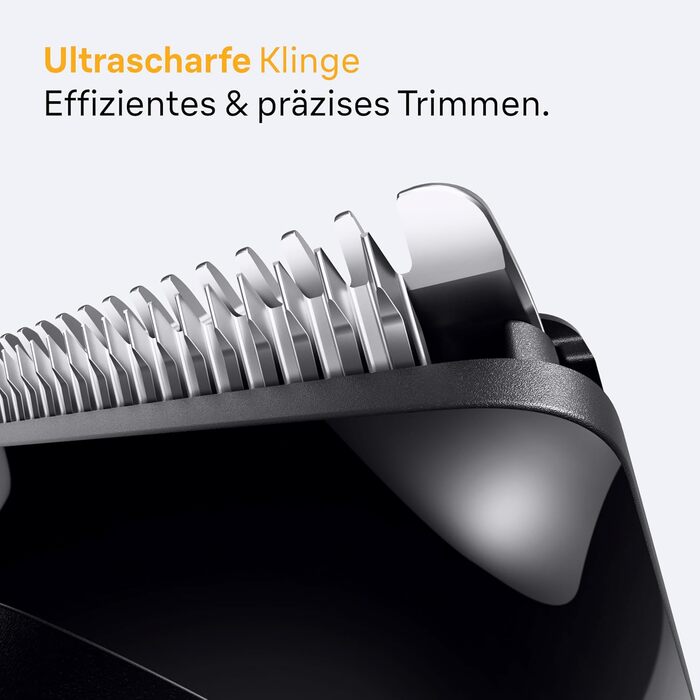 Триммер для бороди Braun Series 5 BT5525: Електрична машинка для стрижки бороди з 5 насадками, водонепроникна, 40 налаштувань довжини, сірий
