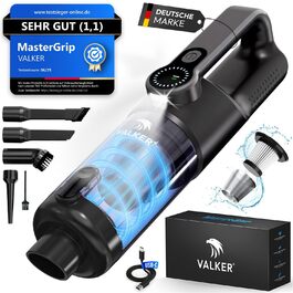 Акумуляторний пилосос ручний Mastergrip Anthrazit [ТЕСТ-ПЕРЕМОЖЕЦЬ] 80000 об/хв, 2-в-1, HEPA-фільтр, для дому та авто