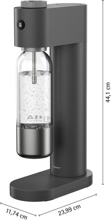 WMF Element One: Автоматичний содовий апарат з нержавіючої сталі, 3 рівні газування, чорний лава
