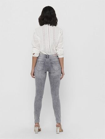 Джинси скінні жіночі ONLY WAUW середньої посадки, середньо-сірий денім, розмір S (34L)