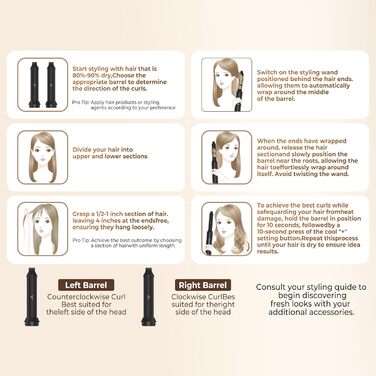 Набір для укладки волосся 6 в 1: фен-щітка, плойка, випрямляч, термощітка, фен, для всіх типів волосся (Чорний)