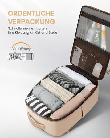 LOVEVOOK Рюкзак ручної поклажі 40L, 17.3 дюйми, великий, для жінок та чоловіків, розширюваний, рюкзак для подорожей та бізнесу, (40x30x20см-24L, кремовий + сірий + чорний)