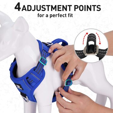 Нашийник для собак великих порід, антинатягний, світловідбиваючий, дихаючий, легкий, безпечний, м'який, Tarngrün XL, Tarngrün (1 шт., колір: синій)