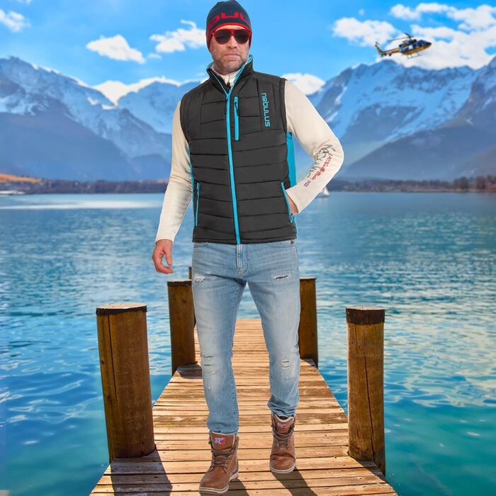 Чоловіча жилетка Nebulus REVIVAL, тепла жилетка з довгим замком-блискавкою XXL чорно-малібу