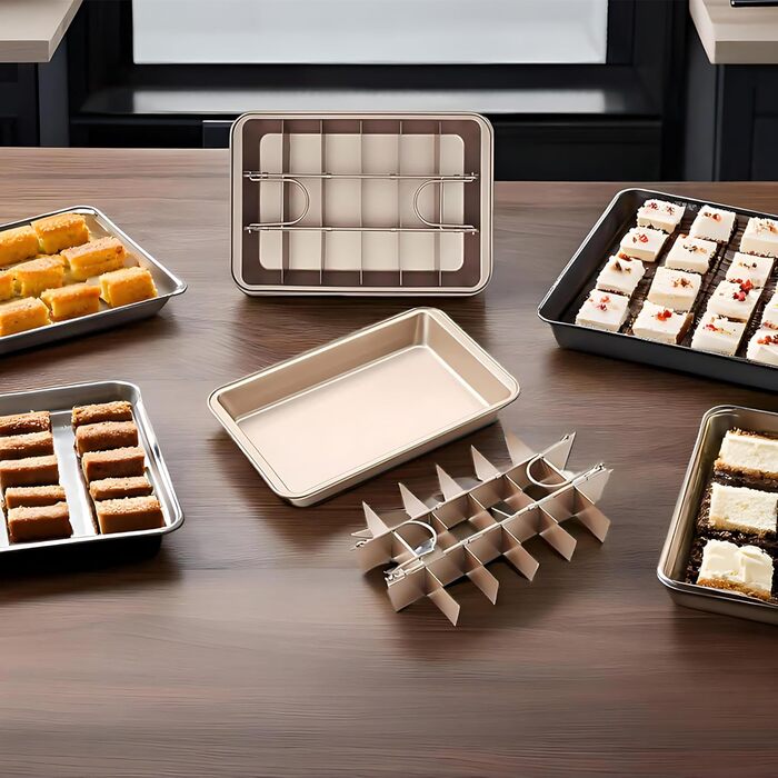 Форма для випікання брауні SVNR BLN001 з антипригарним покриттям, з роздільниками для 18 порцій