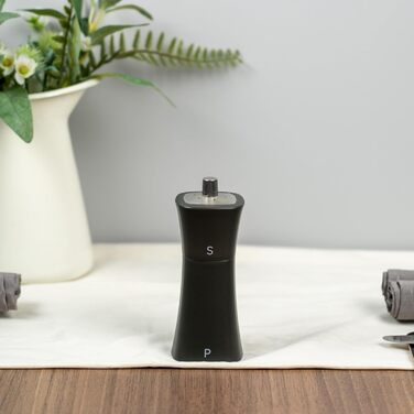 Набір для солі та перцю Grunwerg 2-в-1, пластик, білий (матовий чорний)