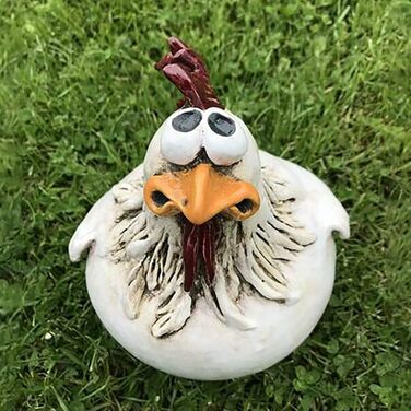 D-Rings Chicken Ceramic Garden Decoration, Chicken Decoration, Garden Statues, Outdoor Decoration, Ornament, Garden Statue, Decorative Garden Figure, Chicken Garden Stake, Backyard for Outdoors