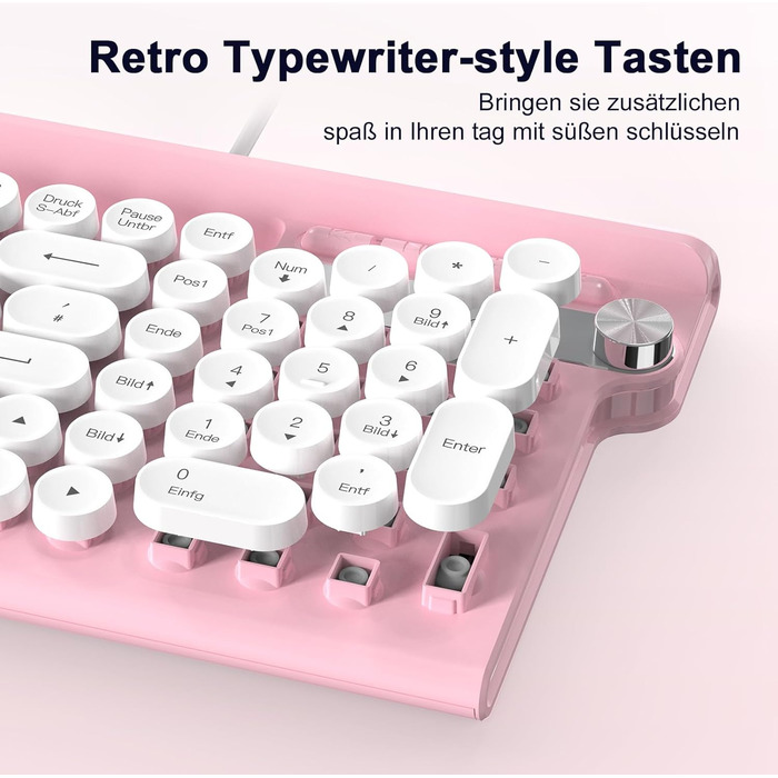 Ігрова клавіатура та миша RaceGT з RGB підсвічуванням, 104 клавіші, вологостійка, 7 кнопок миші 6400 DPI, QWERTZ (DE-Layout), рожевий кабель