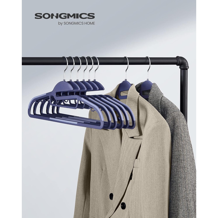 Плечики для одягу SONGMICS, 20 шт., пластикові, обертаються, сірі, для економії місця