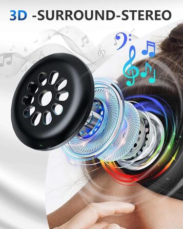 Маска для сну з Bluetooth навушниками 3D, чорна. Блокує світло, з мікрофоном, для сну та подорожей, унісекс.