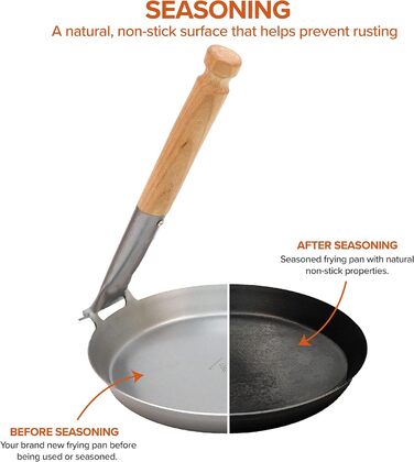 Stabilotherm Jägerpfanne with wooden folding handle | for outdoor cooking & frying over an open fire or grill