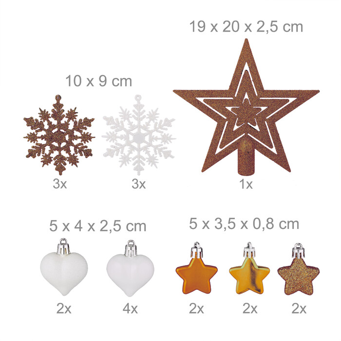 Relaxdays Set of 101 Christmas Baubles