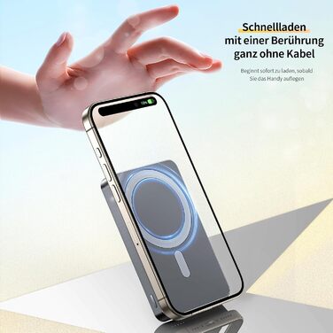 Портативний зарядний Power Bank Portentum MagSafe 10000 mAh: Швидка зарядка 22.5W, Qi 15W, USB-C, USB-A, Ultra-Slim 14mm для iPhone, Samsung, смартфонів, планшетів