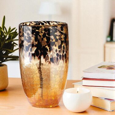 Велика скляна ваза Gilde для букетів, пампасних трав та гілок - декор для дому, подарунок на весілля, Новий рік, день народження, ручної роботи, 29 см